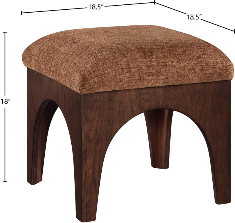 Lawson Chenille Fabric Upholstered Ottoman in Cognac - 22033Cognac