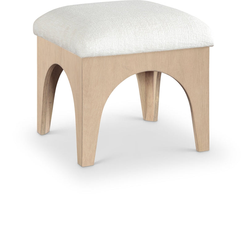 Lawson Chenille Fabric Upholstered Ottoman in Cream - 22031Cream
