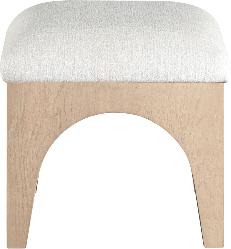 Lawson Chenille Fabric Upholstered Ottoman in Cream - 22031Cream