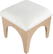 Lawson Chenille Fabric Upholstered Ottoman in Cream - 22031Cream