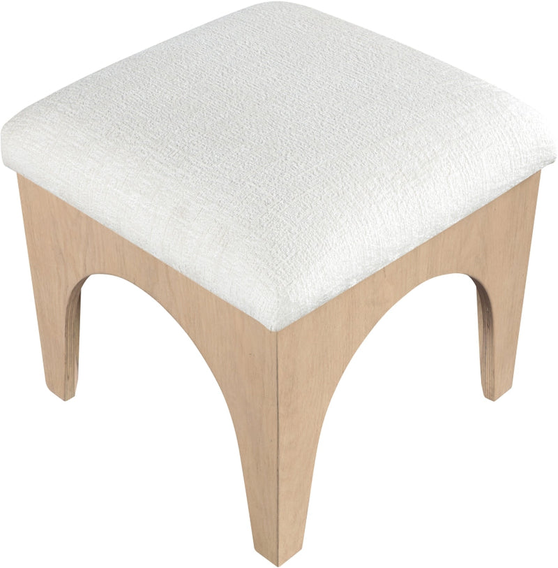 Lawson Chenille Fabric Upholstered Ottoman in Cream - 22031Cream
