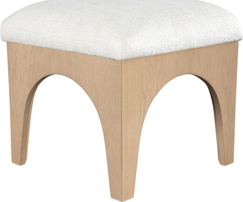 Lawson Chenille Fabric Upholstered Ottoman in Cream - 22031Cream