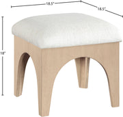 Lawson Chenille Fabric Upholstered Ottoman in Cream - 22031Cream