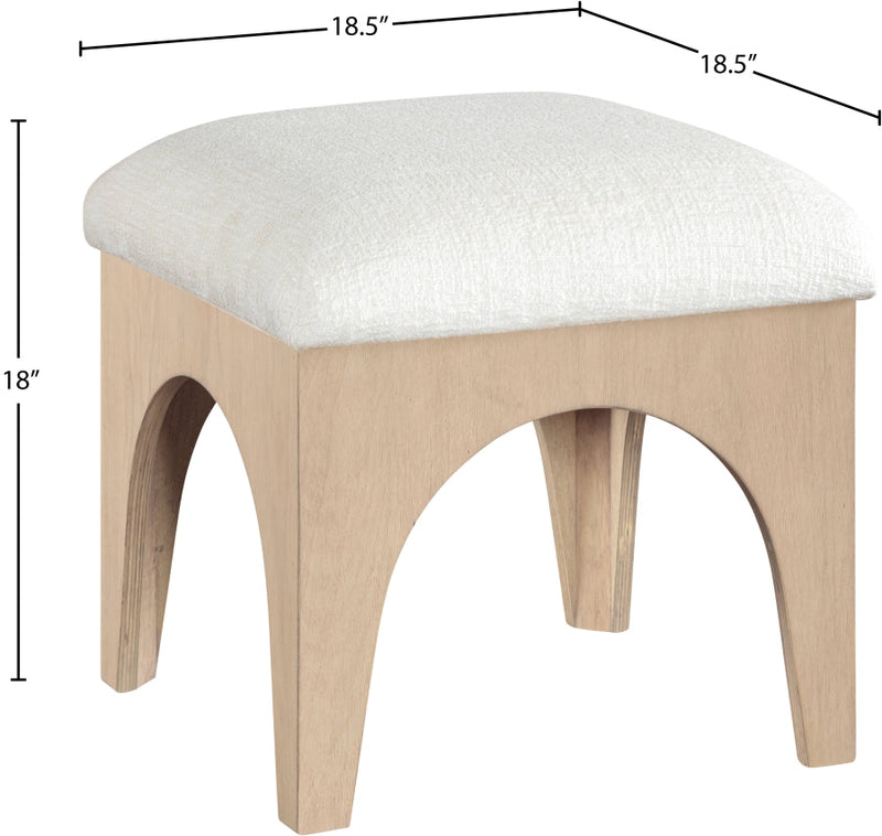 Lawson Chenille Fabric Upholstered Ottoman in Cream - 22031Cream