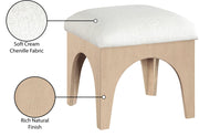 Lawson Chenille Fabric Upholstered Ottoman in Cream - 22031Cream