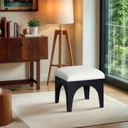 Lawson Chenille Fabric Upholstered Ottoman in Cream - 22032Cream