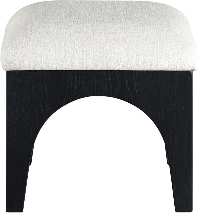 Lawson Chenille Fabric Upholstered Ottoman in Cream - 22032Cream