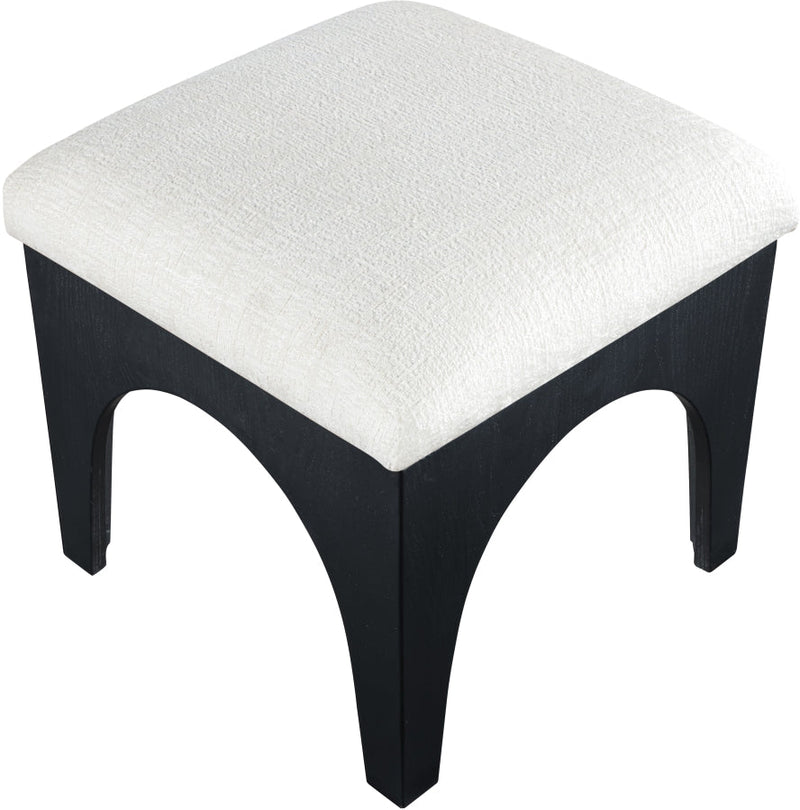 Lawson Chenille Fabric Upholstered Ottoman in Cream - 22032Cream