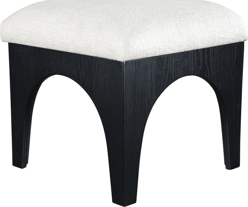 Lawson Chenille Fabric Upholstered Ottoman in Cream - 22032Cream
