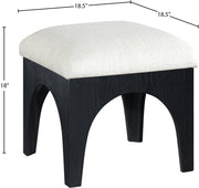 Lawson Chenille Fabric Upholstered Ottoman in Cream - 22032Cream