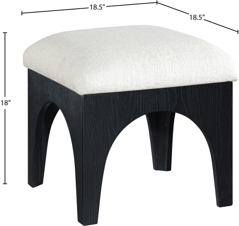 Lawson Chenille Fabric Upholstered Ottoman in Cream - 22032Cream