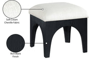 Lawson Chenille Fabric Upholstered Ottoman in Cream - 22032Cream