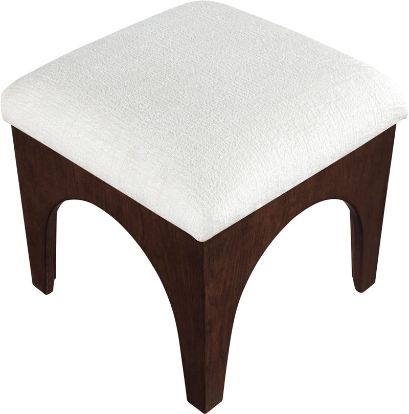 Lawson Chenille Fabric Upholstered Ottoman in Cream - 22033Cream