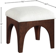 Lawson Chenille Fabric Upholstered Ottoman in Cream - 22033Cream