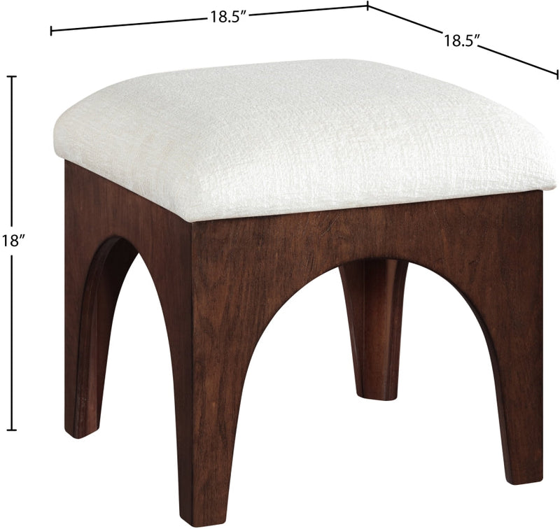 Lawson Chenille Fabric Upholstered Ottoman in Cream - 22033Cream