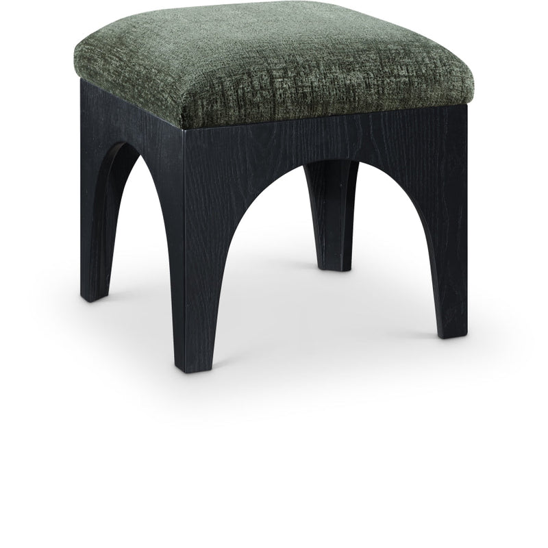 Lawson Chenille Fabric Upholstered Ottoman in Green - 22032Green