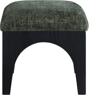Lawson Chenille Fabric Upholstered Ottoman in Green - 22032Green