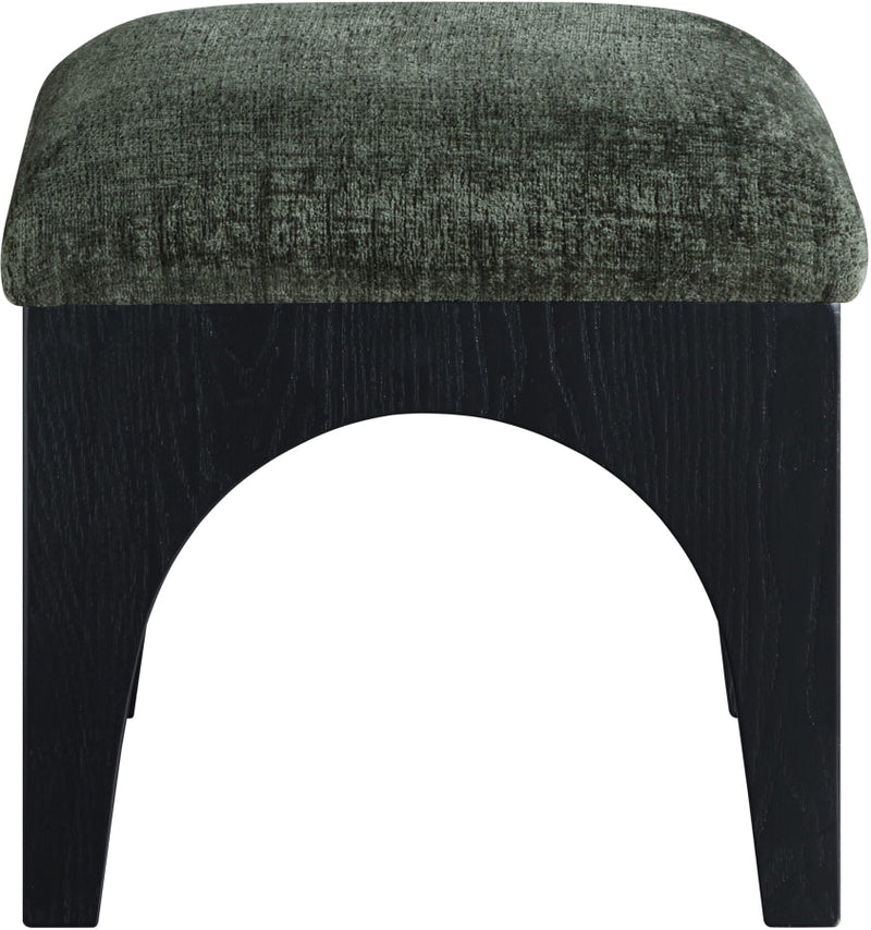 Lawson Chenille Fabric Upholstered Ottoman in Green - 22032Green