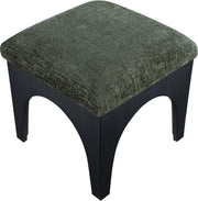 Lawson Chenille Fabric Upholstered Ottoman in Green - 22032Green