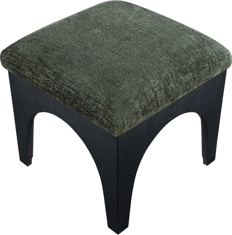 Lawson Chenille Fabric Upholstered Ottoman in Green - 22032Green