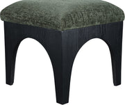 Lawson Chenille Fabric Upholstered Ottoman in Green - 22032Green