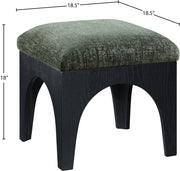 Lawson Chenille Fabric Upholstered Ottoman in Green - 22032Green