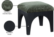 Lawson Chenille Fabric Upholstered Ottoman in Green - 22032Green