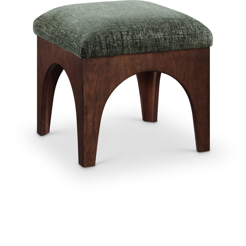 Lawson Chenille Fabric Upholstered Ottoman in Green - 22033Green