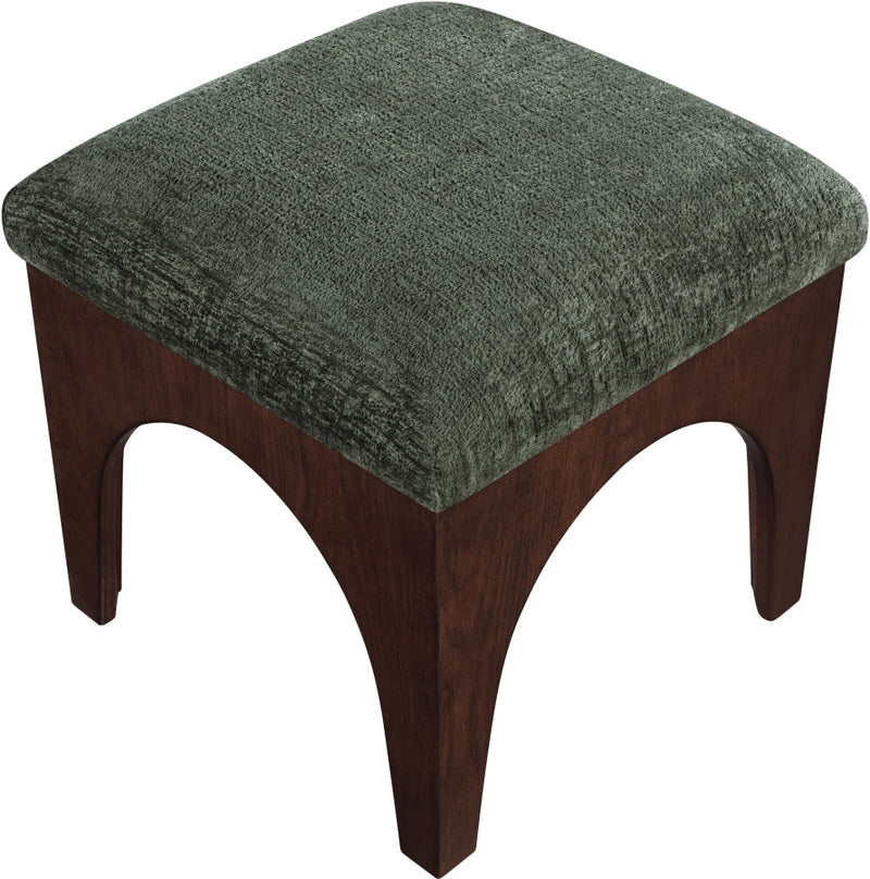 Lawson Chenille Fabric Upholstered Ottoman in Green - 22033Green