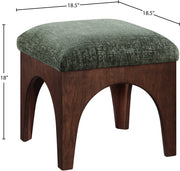 Lawson Chenille Fabric Upholstered Ottoman in Green - 22033Green