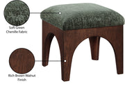 Lawson Chenille Fabric Upholstered Ottoman in Green - 22033Green