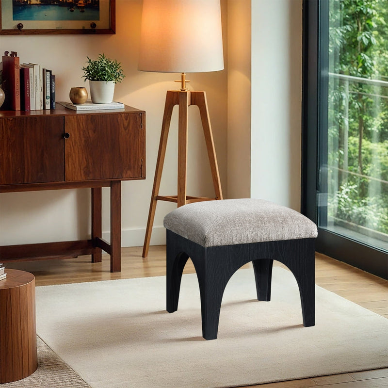 Lawson Chenille Fabric Upholstered Ottoman in Grey - 22032Grey