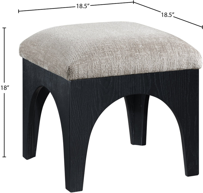 Lawson Chenille Fabric Upholstered Ottoman in Grey - 22032Grey