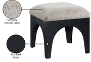 Lawson Chenille Fabric Upholstered Ottoman in Grey - 22032Grey