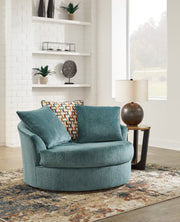 Laylabrook Teal Oversized Swivel Accent Chair - 9220621