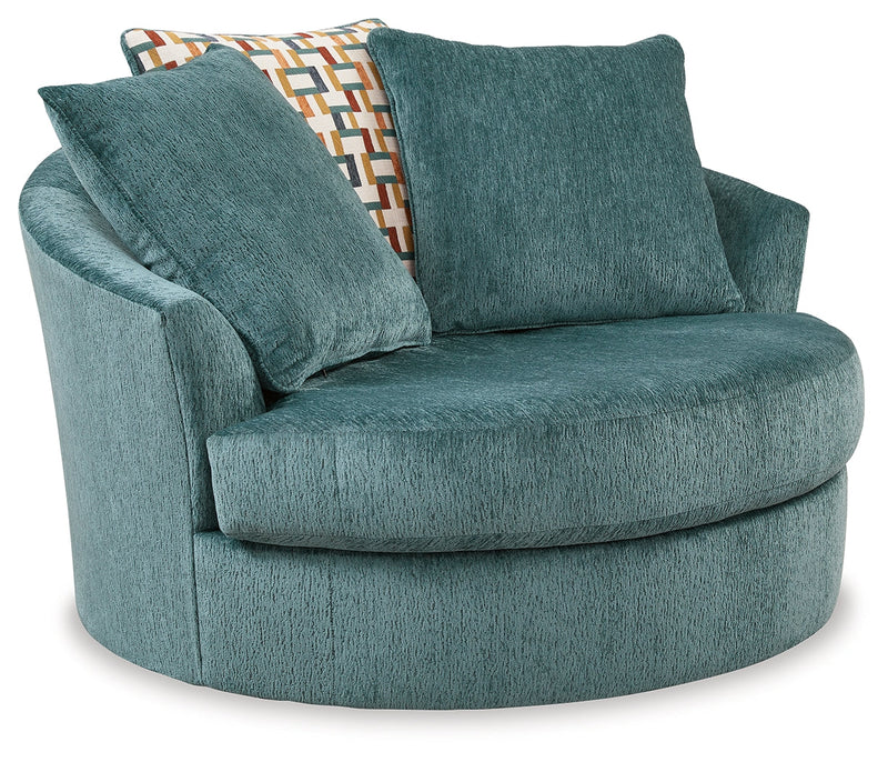 Laylabrook Teal Oversized Swivel Accent Chair - 9220621
