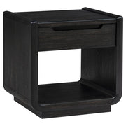 Leandro 1-drawer Wood Occasional Side End Table Burnished Black - 704637