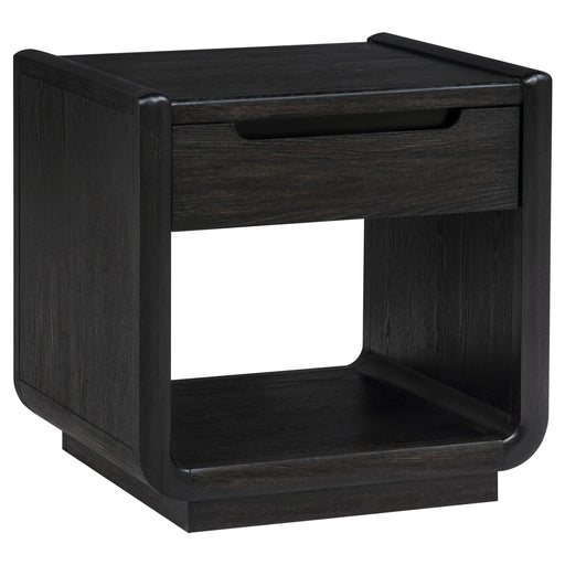 Leandro 1-drawer Wood Occasional Side End Table Burnished Black - 704637