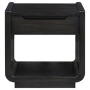 Leandro 1-drawer Wood Occasional Side End Table Burnished Black - 704637