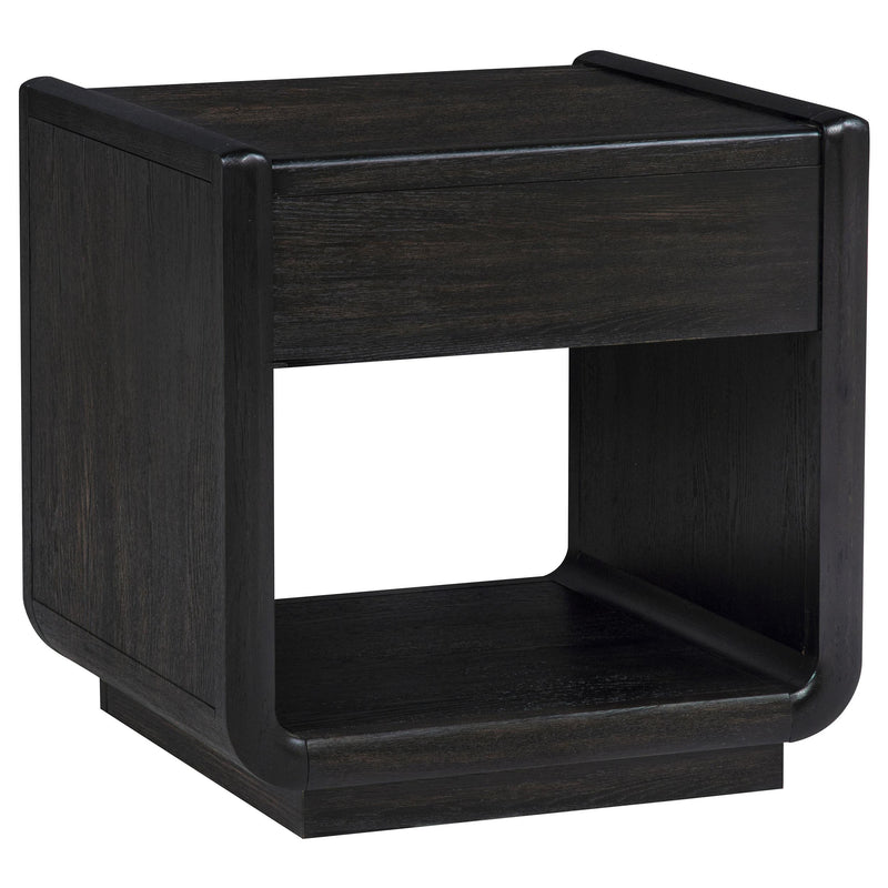 Leandro 1-drawer Wood Occasional Side End Table Burnished Black - 704637
