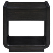 Leandro 1-drawer Wood Occasional Side End Table Burnished Black - 704637