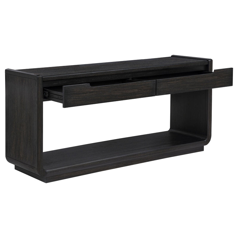 Leandro 2-drawer Entryway Sofa Console Table Burnished Black - 704639