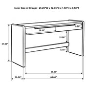 Leandro 2-drawer Home Office Writing Desk Burnished Black - 800790