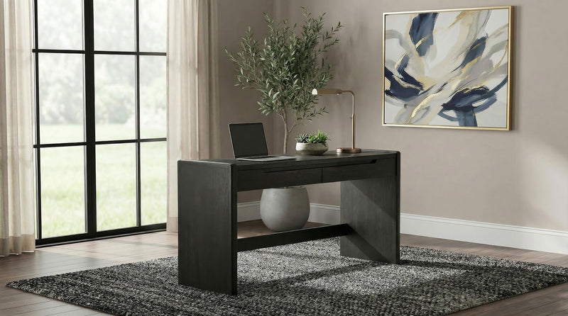 Leandro 2-drawer Home Office Writing Desk Burnished Black - 800790