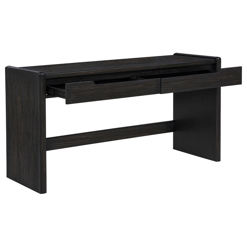 Leandro 2-drawer Home Office Writing Desk Burnished Black - 800790