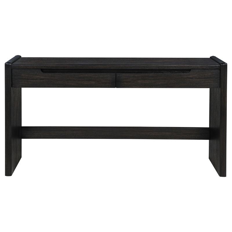 Leandro 2-drawer Home Office Writing Desk Burnished Black - 800790