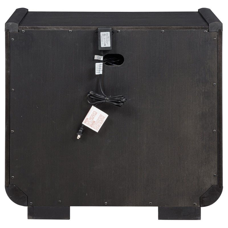 Leandro 2-drawer LED Nightstand with USB Burnished Black - 222492