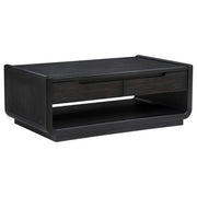 Leandro 2-drawer Wood Cocktail Coffee Table Burnished Black - 704638