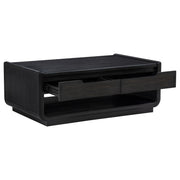 Leandro 2-drawer Wood Cocktail Coffee Table Burnished Black - 704638