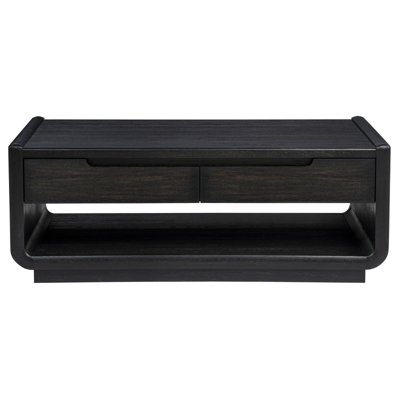 Leandro 2-drawer Wood Cocktail Coffee Table Burnished Black - 704638